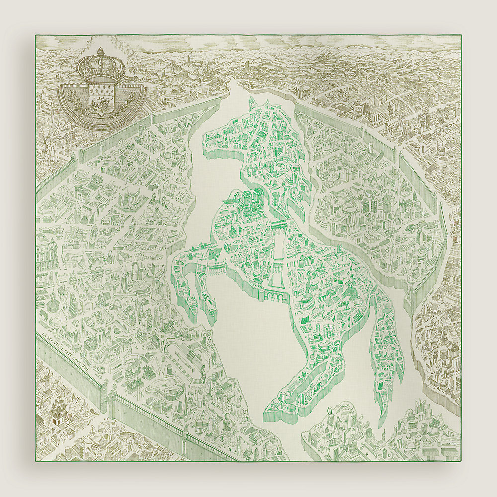HERMESカレ140 La Cite Cavaliere La Nouvelle Cite Cavaliere shawl 140 | Hermès USA